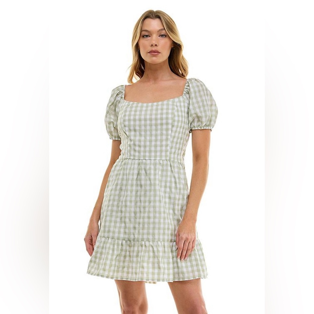 💐2 for $35💐 NWT Lily Rose Green checkered Midi Dress